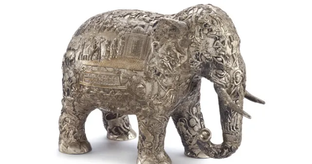 Statuette d'éléphant, Inde, Bombay, 1889